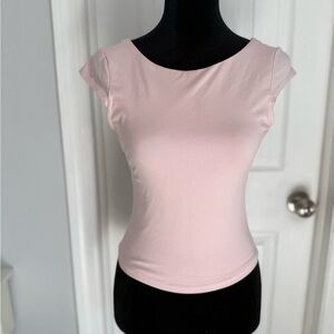 Garage Light Pink Cap Sleeve Blouse